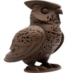 Wood-Carved Fox Figurine in Black Walnut Finish - 3D Printed in Canada (Black Walnut)
