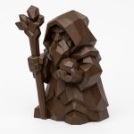 Wood Carved Druid Collectible Figurine in Black Walnut Finish - 3D Printed in Canada (Black Walnut)