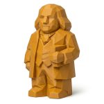 Wood Carved Benjamin Franklin Figurine Collectible in Ochre Yellow Finish - 3D Printed in Canada (Ochre Yellow)