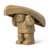 Figurine de collection porteur de canot sculpté bois