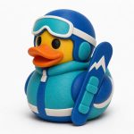 Alpine Skiing Duck Collectible Figurine - Mountain Sport Desk Decor for Adults – 3D Printed in Canada