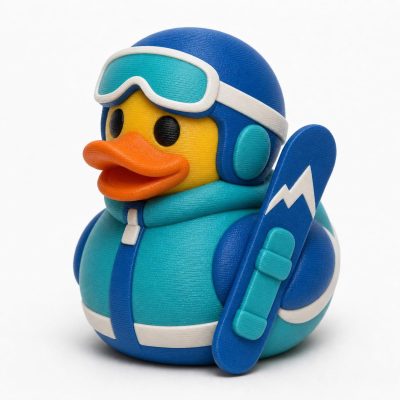 Alpine Skiing Duck Collectible Figurine - Mountain Sport Desk Decor for Adults – 3D Printed in Canada