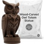Wood-Carved Owl Figurine in Black Walnut Finish - 3D Printed in Canada (Black Walnut)