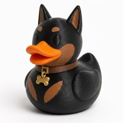 Doberman Pinscher Duck Collectible Figurine - Unique Desk Decor for Adults – 3D Printed in Canada