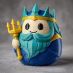 Poseidon Eggling Collectible Figurine - Unique Desk Decor for Adults – 3D Printed in Canada