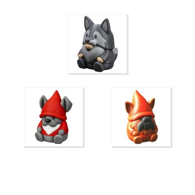 Dog Breeds Gnome Collectible Figurine Bundle of 3 - Husky, Great Dane, Yorkshire Terrier - Adorable & Unique Adult Desk Decor - 3D Printed in Canada