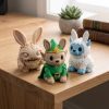 Ensemble Lapin festin inquiétant, elfe des forêts et yéti