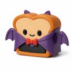 Bat Toast Collectible Figurine - Eye-Catching Halloween-Themed Desk Decor with Purple Wings and Bow Tie - Unique Gift for Collectors and Office Accents - 3D Printed in Canada