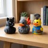 Ensemble de figurines Canard chat noir