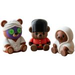 Teddy Variety 3-Pack Collectible Figurine Bundle of 3 - Spa Day Teddy, Guardsman Royal Cozy Hooded - Unique & Charming Adult Desk Decor - 3D Printed in Canada