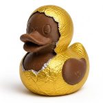 Foil-Wrapped Chocolate Duck Collectible Figurine - Unique Desk Decor for Adults – 3D Printed in Canada