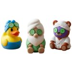 Spa Day Collectible Figurine Bundle of 3 - Spa Day Duck, Gnome, Teddy Bear - Whimsical & Relaxing Adult Desk Decor - 3D Printed in Canada