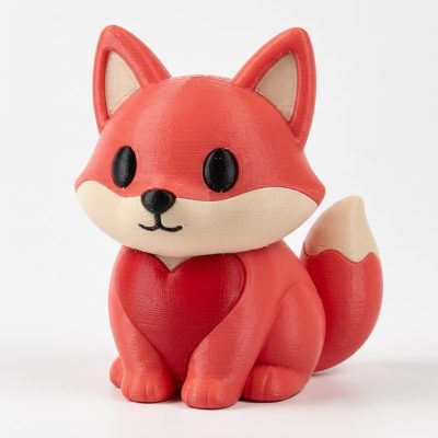 Valentine’s Love Fox Collectible Figurine - Unique Desk Decor for Adults – 3D Printed in Canada