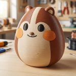Chipmunk Eggling Collectible Figurine - Unique Desk Decor for Adults – 3D Printed in Canada