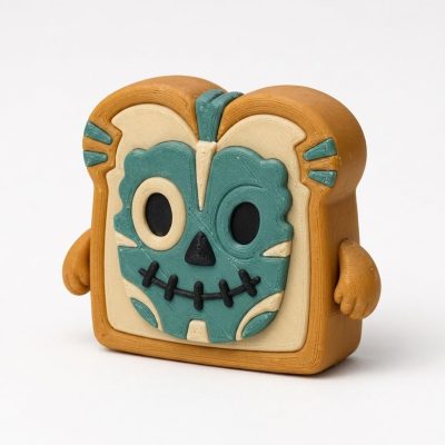 Voodoo Mask Toast Collectible Figurine - Unique Desk Decor for Adults – 3D Printed in Canada