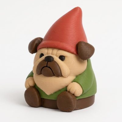 Bulldog Gnome Collectible Figurine - Unique Desk Decor for Adults – 3D Printed in Canada