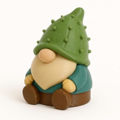 Cactus Gnome Collectible Figurine - Unique Desk Decor for Adults – 3D Printed in Canada