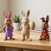 Ensemble figurines de collection Lapin de Pâques en smoking