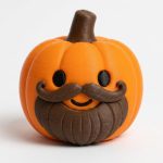 Fancy Mustache and Beard Pumpkin Collectible Figurine - Unique Desk Decor for Adults – 3D Printed in Canada
