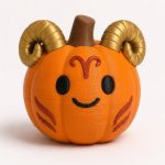 Aries Pumpkin Collectible Figurine - Unique Desk Decor for Adults – 3D Printed in Canada