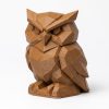 Figurine hibou bois sculpté