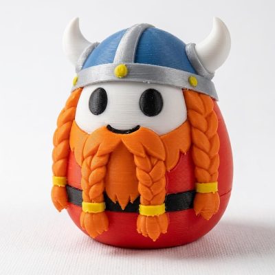 Braided Beard Viking Eggling Collectible Figurine - Unique Desk Decor for Adults – 3D Printed in Canada