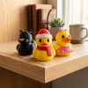 Lot de figurines Canard tuque de Noël, panthère et ballerine