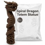 Spiral Dragon Totem Statue in Black Walnut Finish - 3D Printed in Canada (Black Walnut)