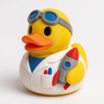 Rocket Scientist Duck Collectible Figurine - Unique Desk Decor for Adults – 3D Printed in Canada