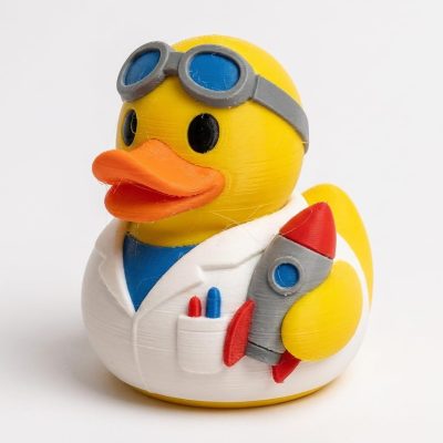 Rocket Scientist Duck Collectible Figurine - Unique Desk Decor for Adults – 3D Printed in Canada