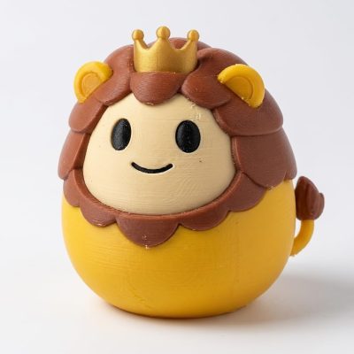 Noble Lion Eggling Collectible Figurine - Unique Desk Decor for Adults – 3D Printed in Canada