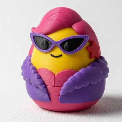 Sassy Egg Eggling Collectible Figurine - Unique Desk Decor for Adults – 3D Printed in Canada