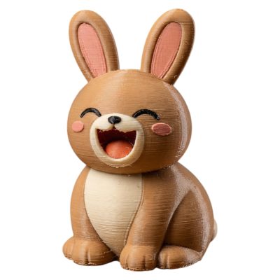 Laughing Bunny Collectible Figurine - Unique Desk Decor for Adults – 3D Printed in Canada