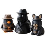 Shadow Detective Collectible Figurine Bundle of 3 - Duck, Penguin, Bunny - Mysterious & Stylish Adult Desk Decor - 3D Printed in Canada