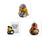 Duck Variety Collectible Figurine Bundle of 3 - Architect Duck, Rockabilly Old-Timey Radio - Quirky & Unique Adult Desk Decor - 3D Printed in Canada