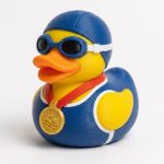 Olympian Swimmer Duck Collectible Figurine - Unique Desk Decor for Adults – 3D Printed in Canada