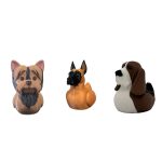 Dog Ducks Collectible Figurine Bundle of 3 - Yorkshire Terrier, Belgian Malinois, Basset Hound - Cute & Fierce Adult Desk Decor - 3D Printed in Canada