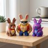 Ensemble de figurines lapin Chad synthwave