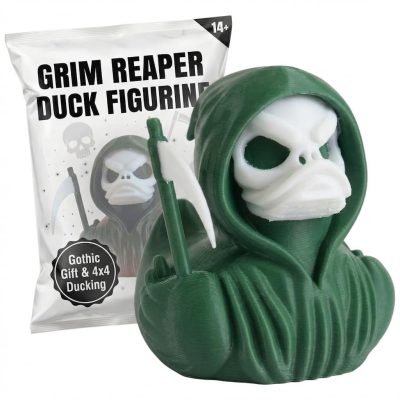 Grim Reaper Duck Figurine – Spooky Duck for 4x4 Ducking & Cruise Hiding – Halloween Gothic Dashboard Figurine – Horror Collectible – 3D Printed in Canada (Forest Green)