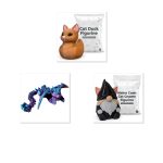 Cat Collectible Figurine Bundle of 3 - Cat Duck, Dragon, Gnome - Whimsical & Fantasy Adult Desk Decor - 3D Printed in Canada