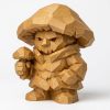 Figurine de champignon sculptée façon bois