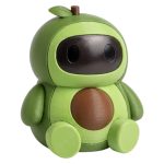 Avocado Robot Collectible Figurine with Pit Belly and Leaf Stem - Engaging Kitchen Shelf Decor for Food Lovers - 3D Printed in Canada