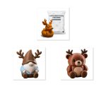 Antlered Collectible Figurine Bundle of 3 - Antlered Duck, Gnome, Teddy Bear Cub - Whimsical & Charming Adult Desk Decor - 3D Printed in Canada