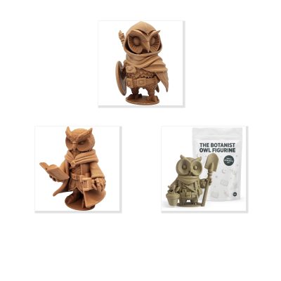 Owl Variety Collectible Figurine Bundle of 3 - Squire Owl, Cleric Botanist - Fantasy & Collector Adult Desk Decor - 3D Printed in Canada