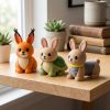 Lapin carapace de tortue – ensemble de figurines de collection