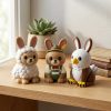 Ensemble varié de 3 figurines de lapins de collection