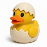 Cracked Shell Duck Collectible Figurine - Eggshell Desk Decor Gift for Adults – 3D Printed in Canada