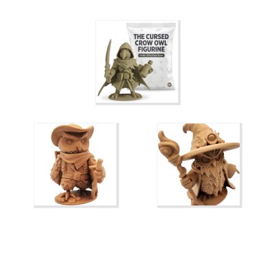 Owl Variety Collectible Figurine Bundle of 3 - Cursed Crow, Explorer Owl, Wizard - Fantasy & Gothic Adult Desk Decor - 3D Printed in Canada