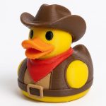 Rodeo Cowboy Duck Collectible Figurine - Unique Desk Decor for Adults – 3D Printed in Canada