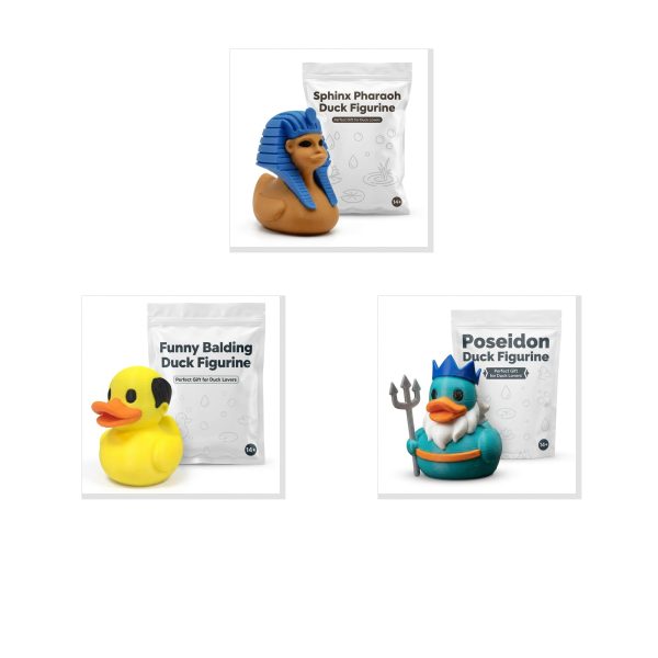 Sphinx Pharaoh Poseidon Duck Figurine Bundle
